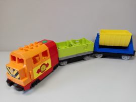 Lego Duplo mozdony, lego duplo vonat + utánfutók 10508 készletből (Szervizünk által kipróbált, átvizsgált vonat)