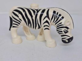 Lego Duplo zebra (sörénye fekete) (kopott a festék oldalán, orrán,farkán)