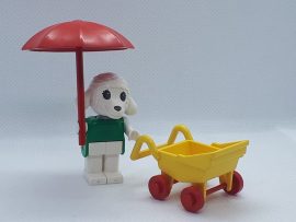 Lego Fabuland - Bianca bárány és babakocsi 3602 (bárány kicsit sárgult,lába laza,ernyő belsejében kicsi repedés)